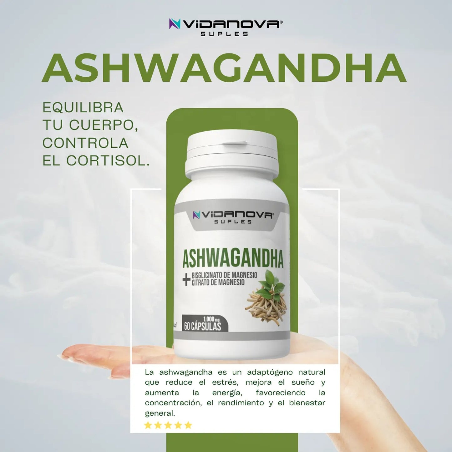 Ashwagandha + Magnesio 1000mg 60 CAPS