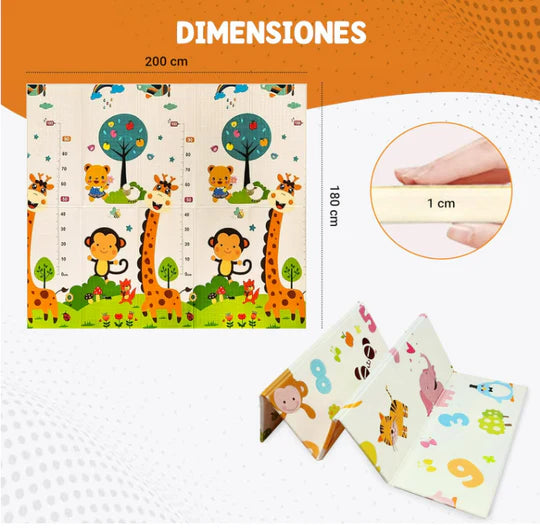 Alfombra Antigolpes para Niños y Bebés Plegable 200x180